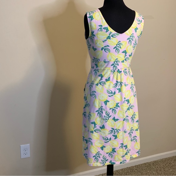 C&C CALIFORNIA Lemon Print Dress Pink Medium Knit Sleeveless - Picture 5 of 11